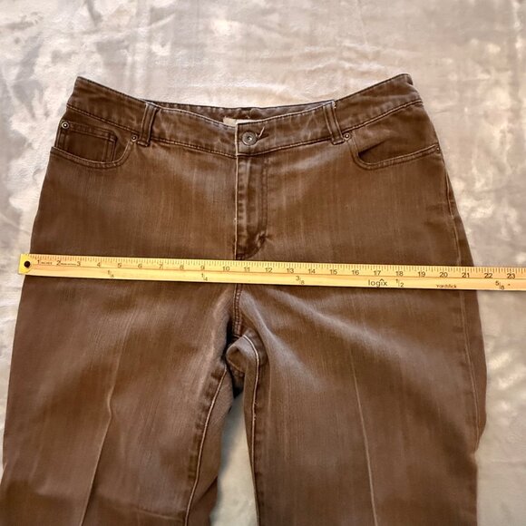 Chicos Platinum Brown Straight-Leg Pants‎ Womens Size 2.5 Short (35x28) Casual - Picture 10 of 12